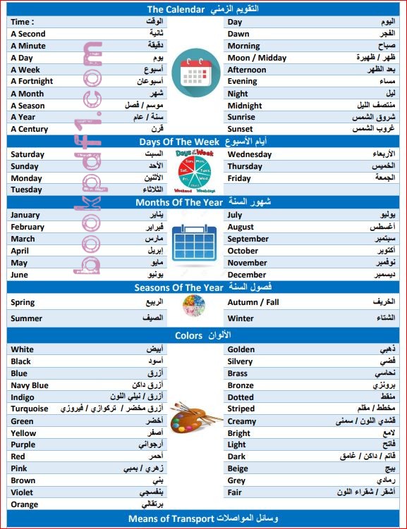 تحميل قاموس عربى انجليزي حسب الموضوعات pdf