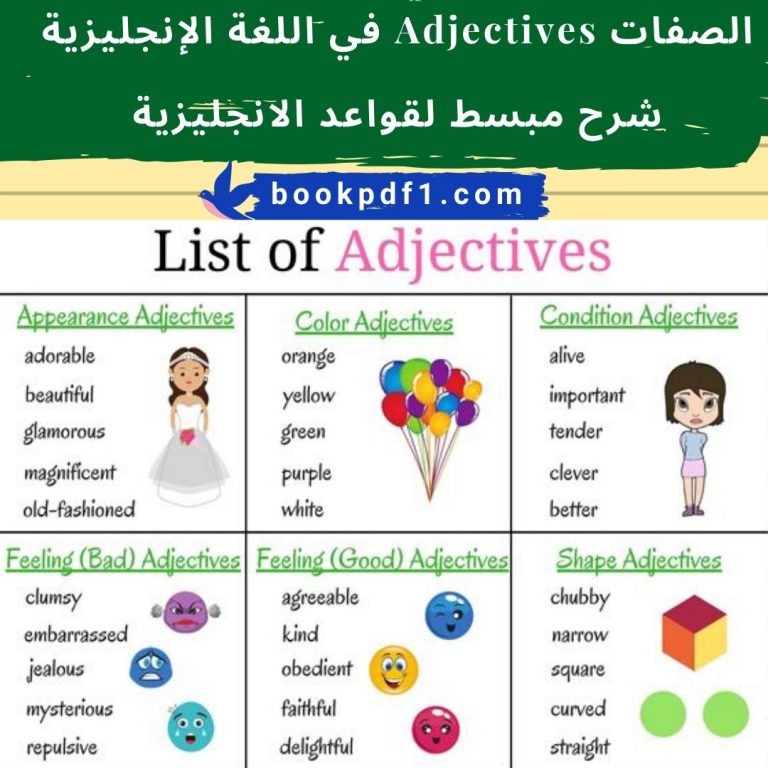الصفات Adjectives في اللغة الإنجليزية شرح مبسط لقواعد الانجليزية