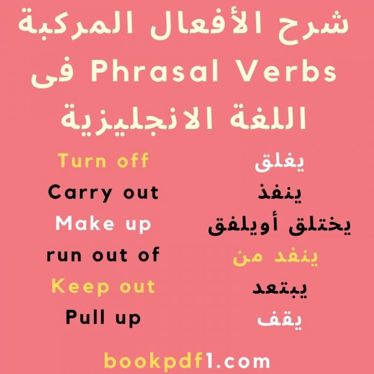 شرح الأفعال المركبة Phrasal Verbs فى اللغة الانجليزية مع قائمة بتلك الأفعال